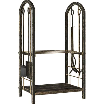 Stojan na dříví 43 x 30 x 74 cm | hnědý