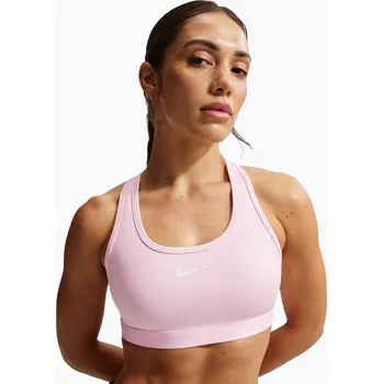 Dámské spodní prádlo Sportovní podprsenka Nike Swoosh Medium Support pink foam/stone mauve/white