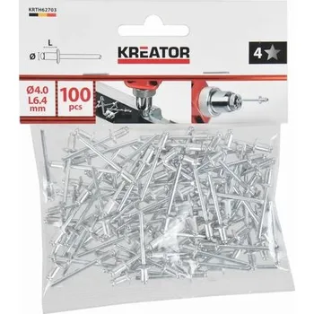 Nýt Trhací nýty 4,0x6,4mm 100ks Kreator KRTH62703