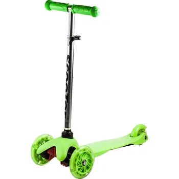 Koloběžka SKITT Koloběžka tříkolová MINI SCOOTER se svítícími kolečky, zelená