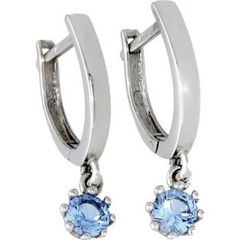 Náušnice Goldstore Náušnice bílé zlato s akvamaríny visací tvar Váha: 1.67 g