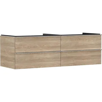 Koupelnový nábytek Hansgrohe Xelu Q - Umyvadlová skříňka, 50x156x55 cm, 4 zásuvky, přírodní dub/chrom 54092000