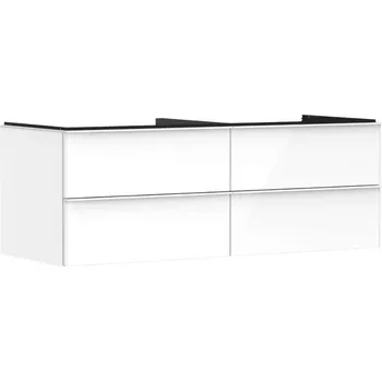 Koupelnový nábytek Hansgrohe Xelu Q - Umyvadlová skříňka, 50x136x55 cm, 4 zásuvky, lesklá bílá/matná bílá 54086700