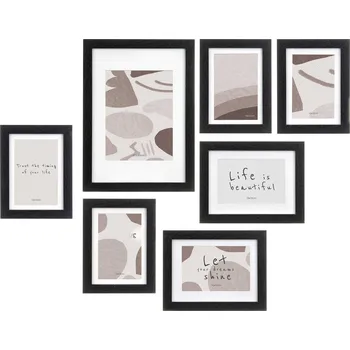 Příbor Giftdecor Nástěnné fotorámečky MURAL, 7 rámečků různých velikostí, černé