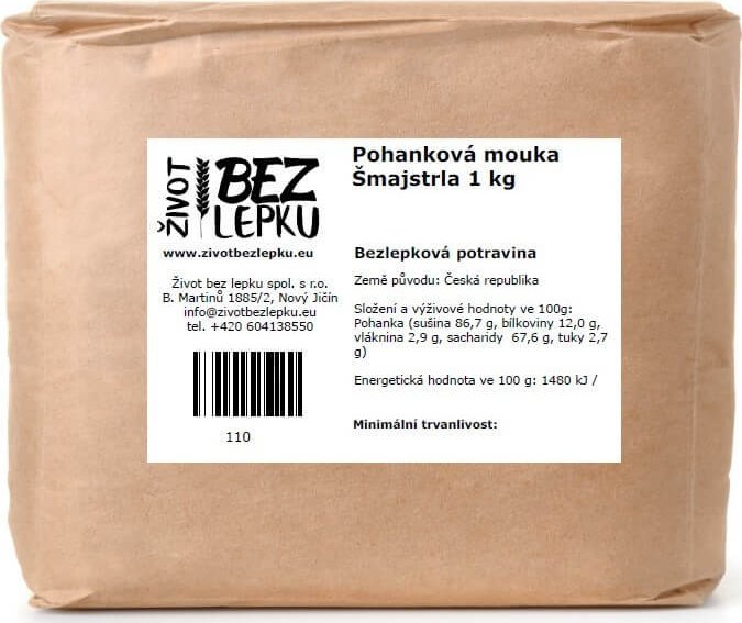 Život bez lepku Pohanková mouka Šmajstrla 1 kg