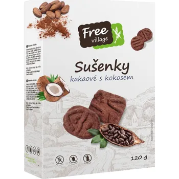 Free village Sušenky kakaové s kokosem 120 g