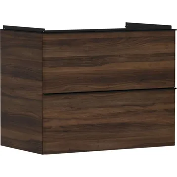 Koupelnový nábytek Hansgrohe Xelu Q - Umyvadlová skříňka, 63x78x50 cm, 2 zásuvky, tmavý ořech/matná černá 54030670
