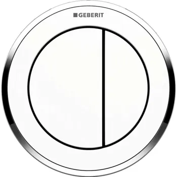 Splachovací tlačítko Geberit Splachovací systémy - Oddálené ovládání typ 10, pneumatické, pro 2 množství splachování, bílá/lesklý chrom 116.055.KJ.1