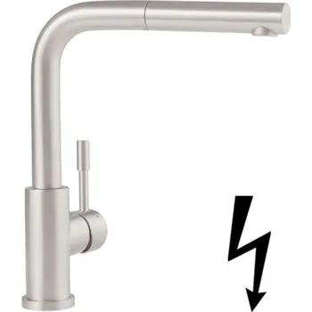 Vodovodní baterie Villeroy & Boch Steel Shower - Dřezová baterie s výsuvnou koncovkou, nerez 969711LC