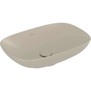 Umyvadlo Villeroy & Boch Loop&Friends - Umyvadlo na desku, 62x42 cm, s přepadem, CeramicPlus, Almond 4A5000AM