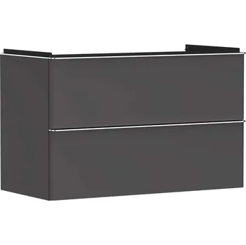 Koupelnový nábytek Hansgrohe Xelu Q - Umyvadlová skříňka, 63x98x50 cm, 2 zásuvky, matná šedá/chrom 54032000