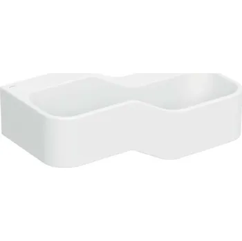 Umyvadlo Geberit Bambini - Dvojumyvadlo pro děti, 90x39 cm, pravé, bez přepadu, bez otvoru pro baterii, alpská bílá 502.974.00.2