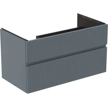 Nábytek Ideal Standard Finesse - Umyvadlová skříňka 100x51x55 cm, 2 zásuvky, Ribbed Matt ashblue E3445UQ