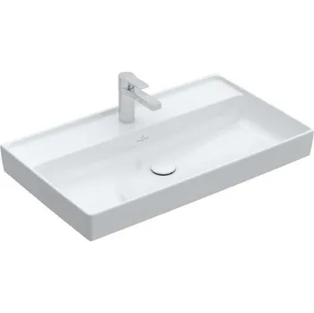 Villeroy & Boch Collaro - Umyvadlo nábytkové 80x47 cm, bez přepadu, otvor pro baterii, CeramicPlus, Stone White 4A3381RW