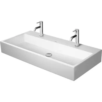 Umyvadlo Duravit Vero Air - Dvojumyvadlo 100x47 cm, bez přepadu, s otvory pro baterie, WonderGliss, bílá 23501000431