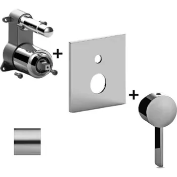 Vodovodní baterie Paffoni Rock - Baterie pod omítku pro 2 spotřebiče, nerez ROBOX015ST/M