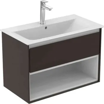 Koupelnový nábytek Ideal Standard Connect Air - Skříňka pod umyvadlo, 80x44x52 cm, hnědá mat/bílá mat E0827VY