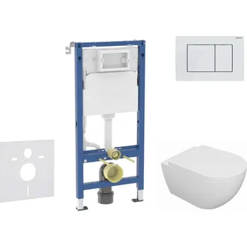 WC sada Geberit Duofix - Set předstěnové instalace, klozetu Oudee a sedátka softclose, tlačítko Delta30, alpská bílá SANI11CA3132B