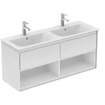 Ideal Standard Connect Air - Skříňka pod dvojumyvadlo 120 cm, lesklá bílá/matný bílý lak E0829B2