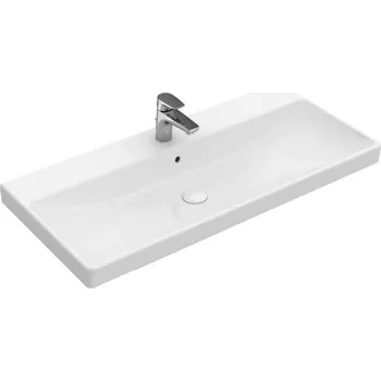 Umyvadlo Villeroy & Boch Avento - Umyvadlo nábytkové 100x47 cm, s přepadem, otvor pro baterii, CeramicPlus, Stone White 4156A5RW