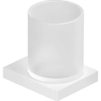 Držák na kartáček Kludi Vela C - Držák kartáčků a pasty, sklo/matná bílá 3197553