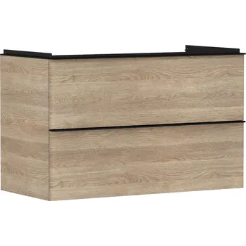 Koupelnový nábytek Hansgrohe Xelu Q - Umyvadlová skříňka, 63x98x50 cm, 2 zásuvky, přírodní dub/matná černá 54033670