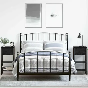 Ložnice Noční skříňka se zásuvkou 2 pcs Černý dub 33,5 x 36 x 70 cm