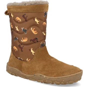 Dívčí zimní obuv Barefoot dětské zimní kozačky bLIFESTYLE - alpakaStyle Tex pferd hnědé Velikost: 29