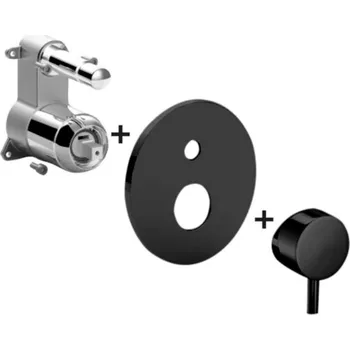 Vodovodní baterie Paffoni Light - Baterie pod omítku pro 2 spotřebiče, černá mat LIGBOX015NO/M