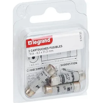 Patronové pojistky Legrand leg92922 10 A/8,5 x 31,5 mm/Sada 3 ks