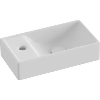 Umyvadlo Ravak Veda Wall, Umývátko 40x22, s otvorem vlevo, bílá matná XJXLE240000