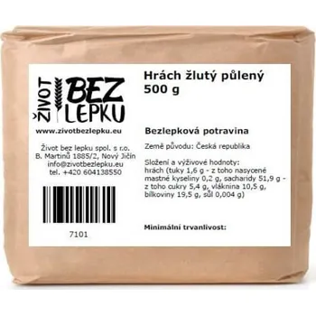 Luštěnina Život bez lepku Hrách žlutý půlený 500 g
