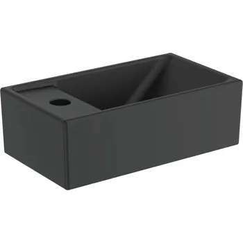 Ideal Standard Tempo - Umývátko 37x21 cm, bez přepadu, otvor pro baterii vlevo, černá E2113V3