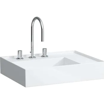Umyvadlo Laufen Kartell - Umyvadlo 60x46 cm, se 3 otvory pro baterii, SaphirKeramik, s LCC, bílá H8103344001581