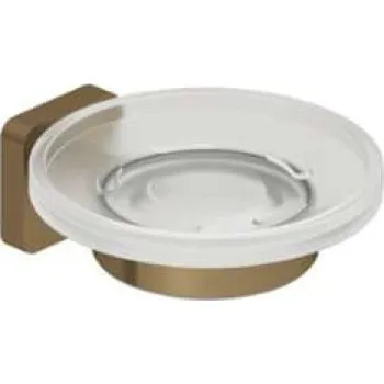 Kludi Vela S - Mýdlenka s držákem, sklo/kartáčovaný bronz 25985N1