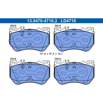 Brzdová destička Sada brzdových destiček, vždy 4 kusy v sadě ATE 13.0470-4718.2