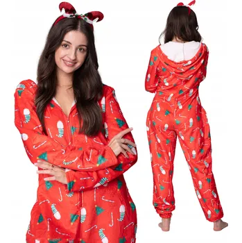 Dámský overall Plushora Vánoční overal červený uni