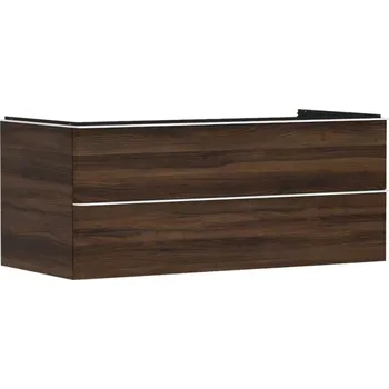 Koupelnový nábytek Hansgrohe Xelu Q - Umyvadlová skříňka, 50x118x55 cm, 2 zásuvky, tmavý ořech/matná bílá 54085700