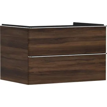 Koupelnový nábytek Hansgrohe Xelu Q - Umyvadlová skříňka, 50x78x55 cm, 2 zásuvky, tmavý ořech/chrom 54077000