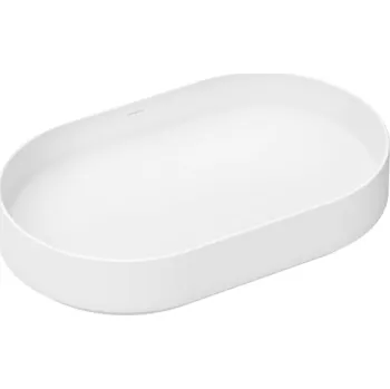 Umyvadlo Hansgrohe Xuniva Evo U - Umyvadlo na desku, 65x40 cm, bez přepadu, bez otvoru pro baterii, matná bílá 60325700