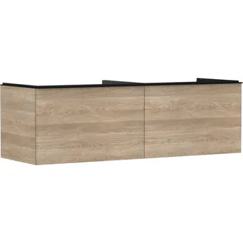 Koupelnový nábytek Hansgrohe Xelu Q - Umyvadlová skříňka, 50x156x55 cm, 2 zásuvky, přírodní dub/matná černá 54072670