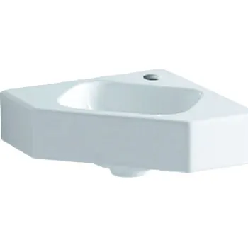 Umyvadlo Geberit iCon - Rohové umývátko bez přepadu, 46x33 cm, s KeraTect, bílá 124729600