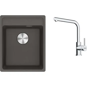 Franke Sety - Kuchyňský set G253ŠB, fragranitový dřez MRG 610-37 RTL a baterie FS 3230.031, šedá břidlice/chrom 114.0720.170