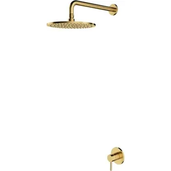 Sprchový set OMNIRES Y - Set sprchové podomítkové baterie a horní sprchy, s tělesem, průměr 25 cm, kartáčovaná mosaz SYSY36BSB