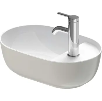 Duravit Luv - Umývátko na desku, 42x27 cm, bez přepadu, s otvorem pro baterii, bílá/matná šedá 0381422300