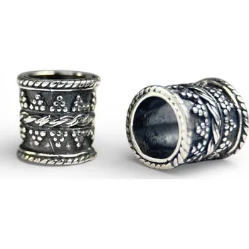 Přívěsek Drakkaria VIKINGSKÝ STŘÍBRNÝ KROUŽEK do vousů, korálek, Ag 925