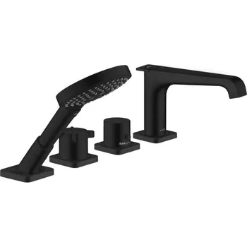 Vodovodní baterie Axor Citterio E - Termostatická baterie na okraj vany, 4-otvorová instalace, matná černá 36410670