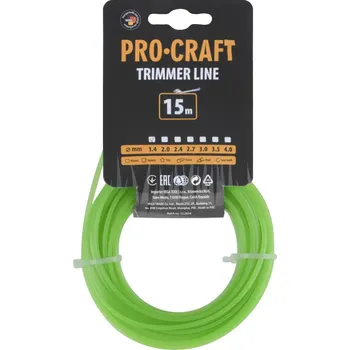 Struna žací (1.4mm) (15m) čtverec PROCRAFT KV-1.4/15