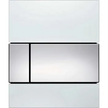 Tece TECEsquare - Ovládání splachování pisoáru, bílé sklo/lesklý chrom 9242802