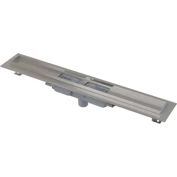 Alcadrain Odtokové žlaby - Sprchový žlab 75 cm, s okrajem pro perforovaný rošt, nerez APZ1101-750